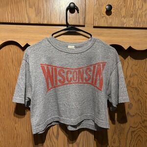 vintage cropped wisconsin t-shirt